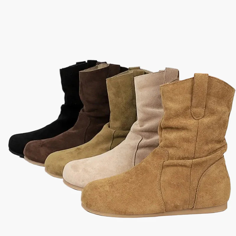 Flat women's boots casual style for autumn and winter