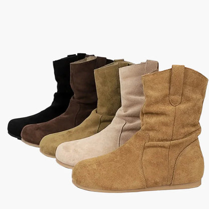 Flat women's boots casual style for autumn and winter