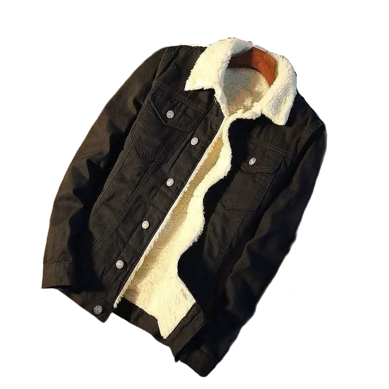 Avslappnad herrjacka i jeansstil med varm foder – Daglig urban mode