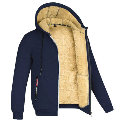 Derek – Zip-hoodie med sherpa-foder för män
