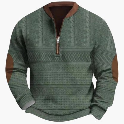 Herren-Sweatshirt mit halbem Reißverschluss im trendigen Herbst-/Winterstil – warmer, lässiger Stehkragenpullover