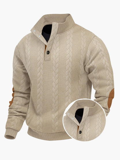 Sudadera para hombre con cuello alto y cremallera, estilo casual elegante - Suéter deportivo versátil y a la moda