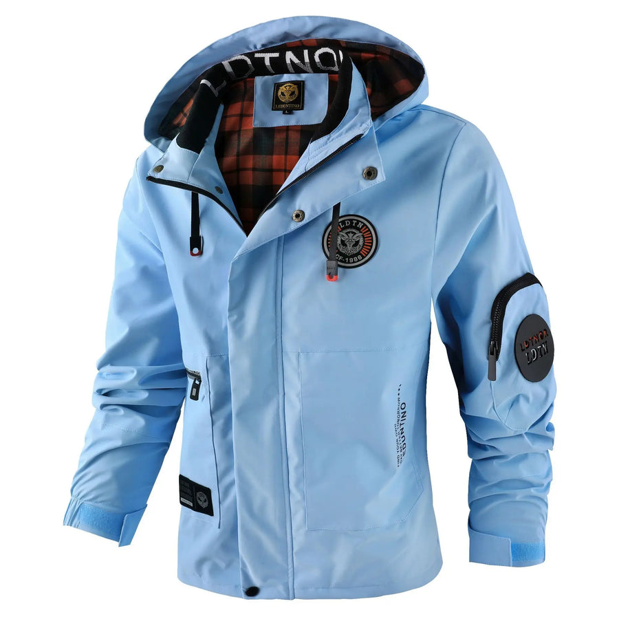 Veste à capuche homme coupe-vent et imperméable avec multiples poches
