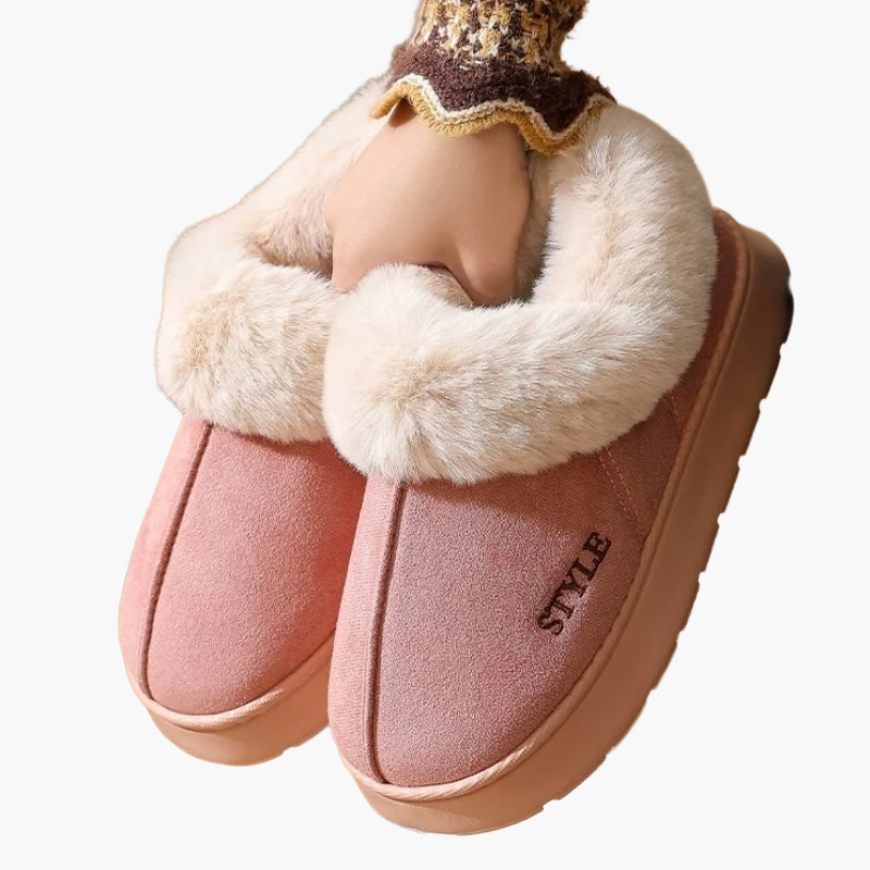 Pantoufles d'intérieur pour femme style bottillon chaud et confortable