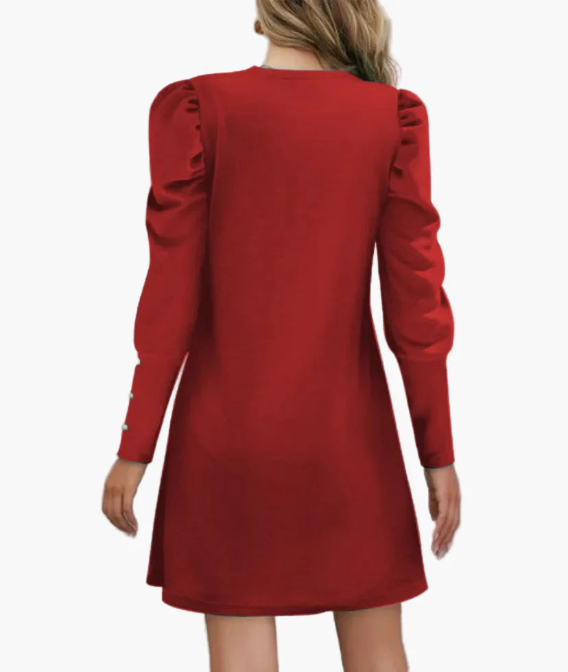 Robe élégante à manches longues bouffantes pour femme – Style chic pour occasions spéciales