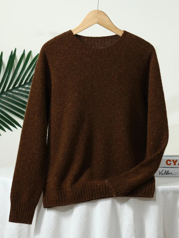 Maglione maculato a maniche lunghe con collo rotondo da uomo o da donna