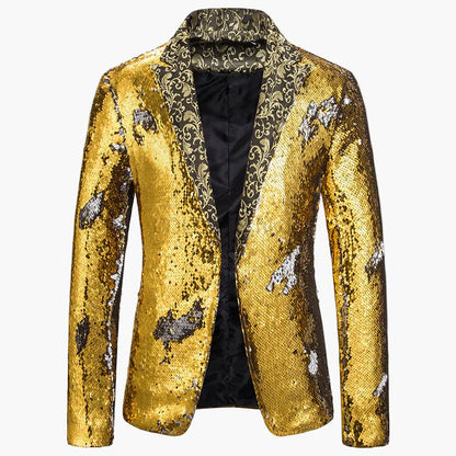 Men's luxury style sequin evening jacket for festive events and shows