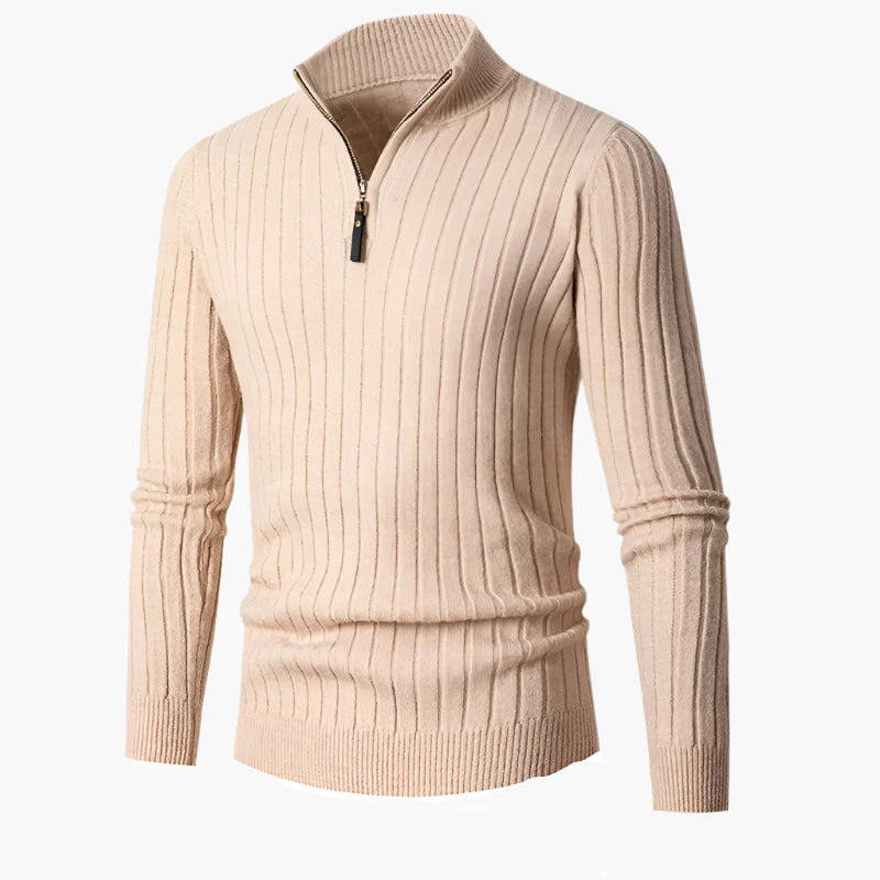 Chaqueta con cremallera media de estilo acanalado para hombre, elegante y cómoda, ideal para otoño-invierno