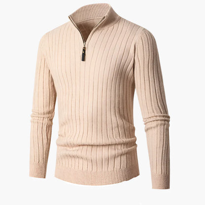Chaqueta con cremallera media de estilo acanalado para hombre, elegante y cómoda, ideal para otoño-invierno