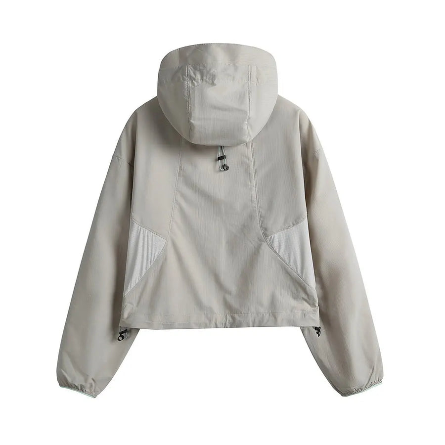 Veste courte à capuche légère pour femme, coloris variés