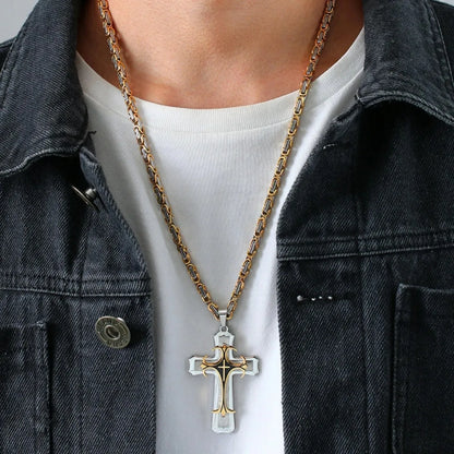 Adrian – Pendentif Croix Byzantine en Or pour Hommes