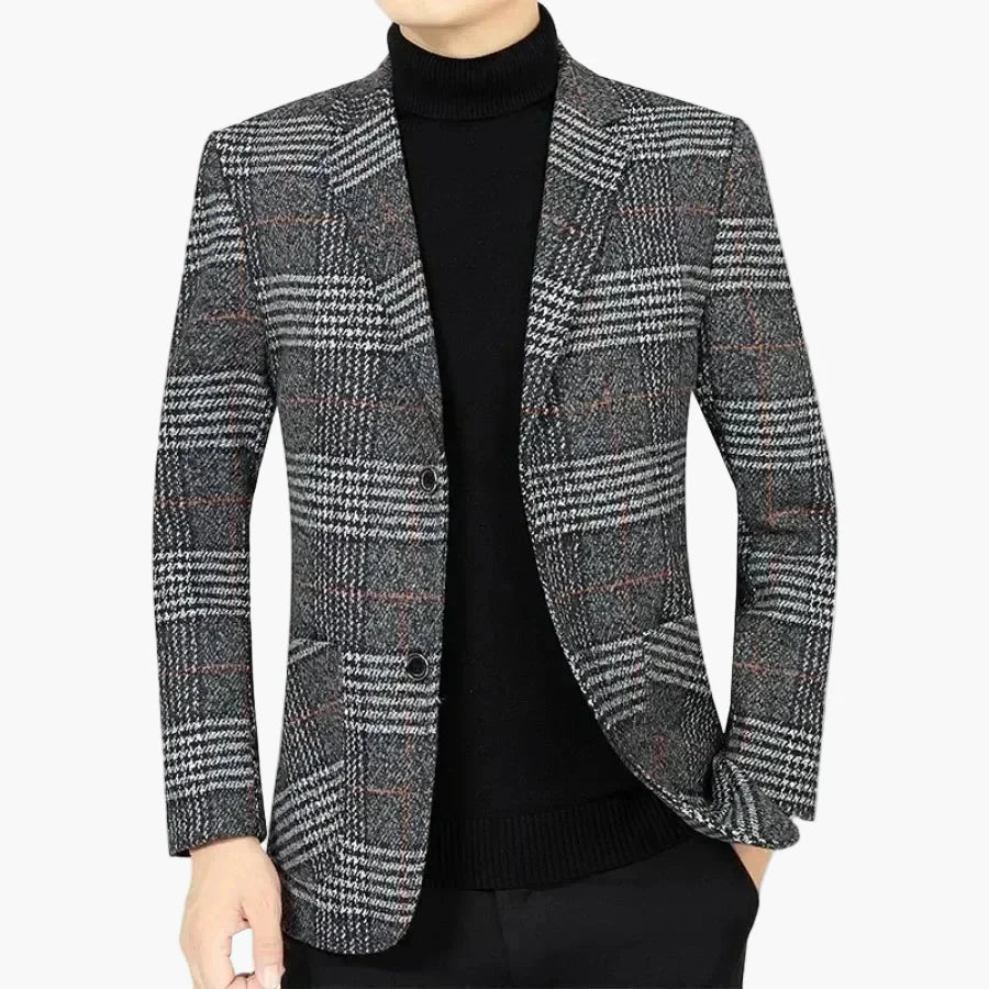 Elegant herrblazer i rutig business casual-stil