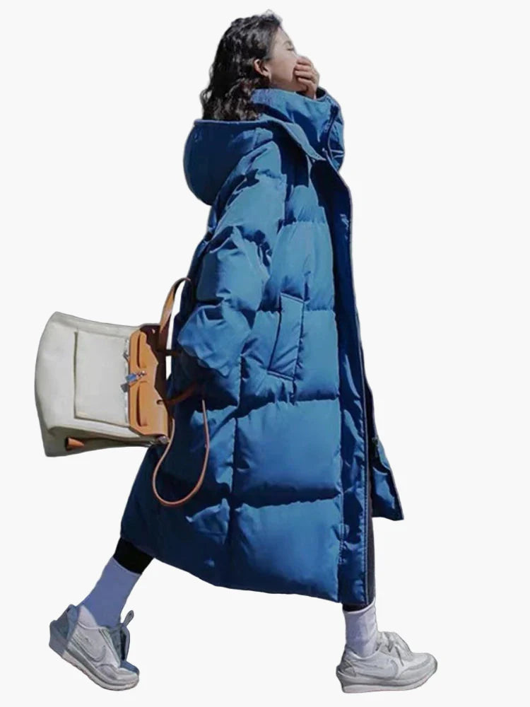 Cappotto lungo piumino oversize donna stile urbano inverno