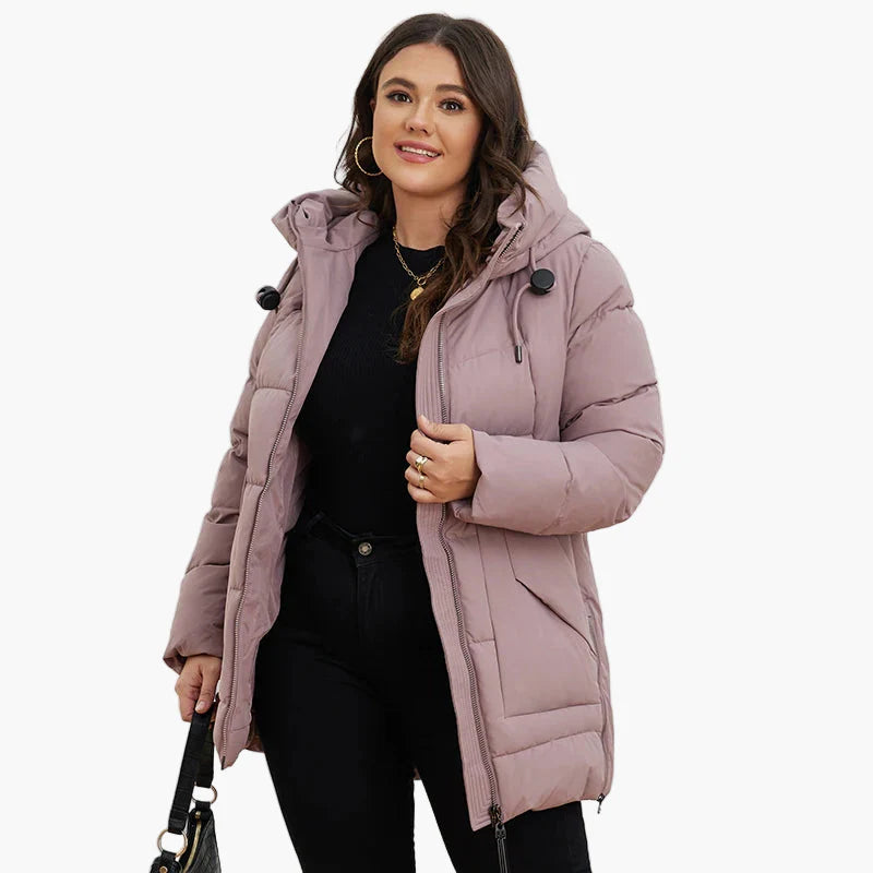 Cappotto invernale trapuntato con cappuccio da donna, stile moderno e comfort quotidiano