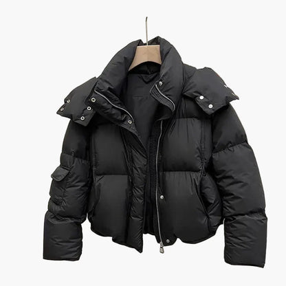 Chaqueta acolchada corta gruesa para mujer estilo urbano invierno