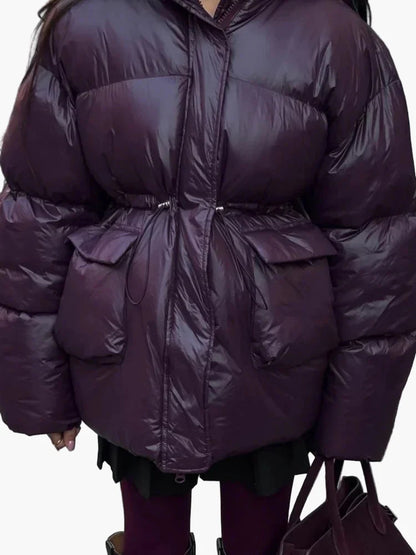 Tykk quiltet dunjakke til kvinder i urban chic afslappet stil