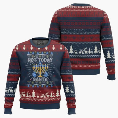 Unisex sweatshirt i stygg Hanukka-genserstil "Not Today Santa" – fest og humor til jul og Hanukka