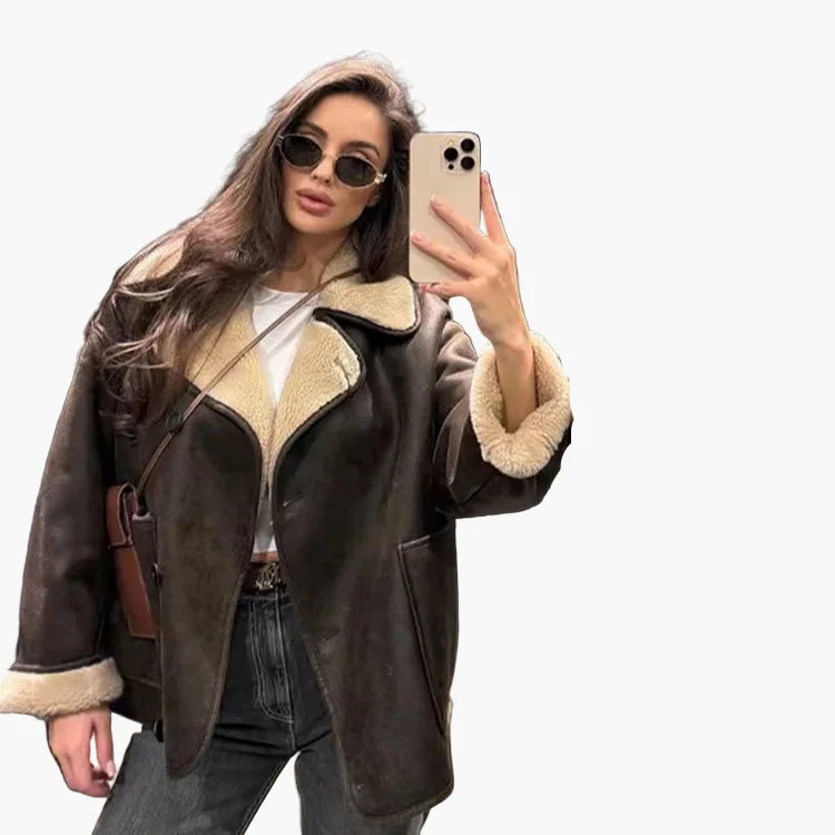 Chaqueta Oversize Mujer Estilo Urbano Elegante para Otoño e Invierno