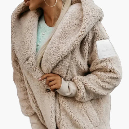 Hættetrøje i pelslignende stil til kvinder, afslappet og elegant trend