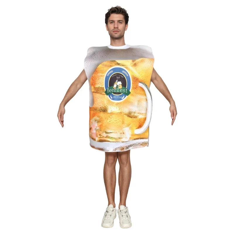 Disfraz de jarra de cerveza Beerfest para hombre, disfraz de fiesta