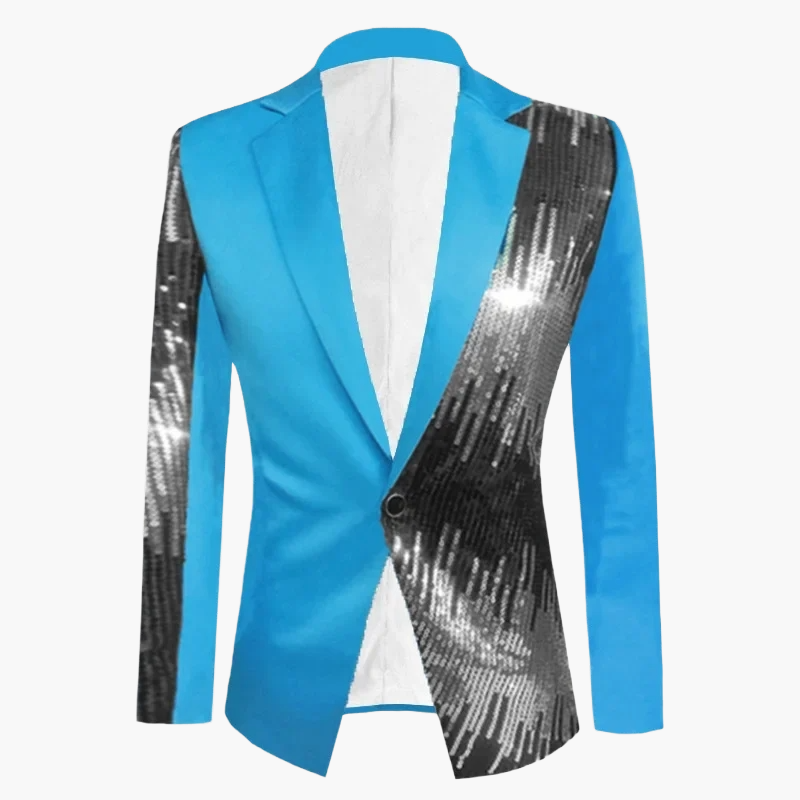 Chaqueta de noche para hombre estilo cabaret chic con lentejuelas – Ideal para fiesta, espectáculo y evento