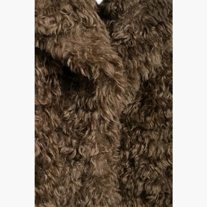 Abrigo de mujer estilo vintage de piel sintética con aspecto de oveja, tendencia invierno