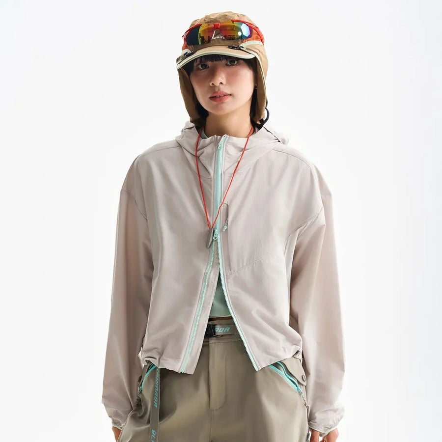 Veste courte à capuche légère pour femme, coloris variés