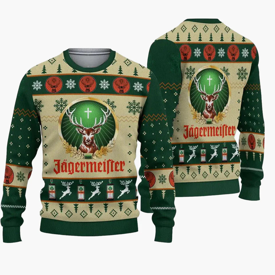 Kersttrui voor heren in lelijke trui stijl Jägermeister feest en origineel cadeau