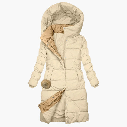 Cappotto Invernale Lungo Imbottito con Cappuccio per Donna - Stile Puffer Elegante e Antivento