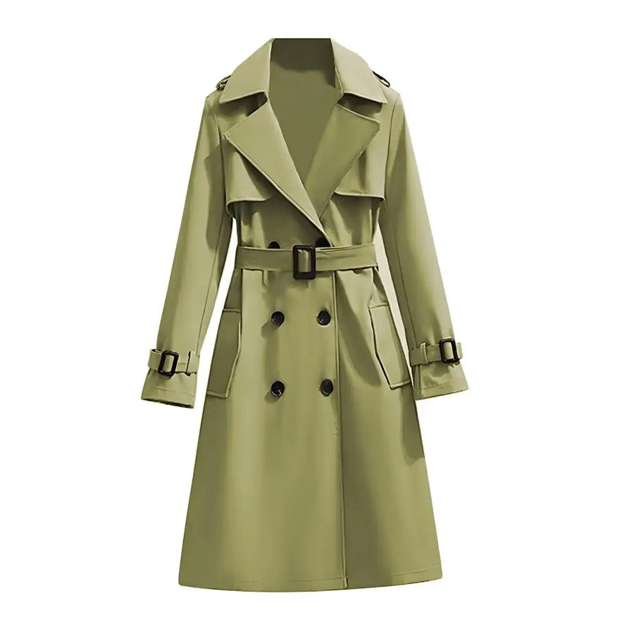 Trench-coat long double boutonnage avec ceinture pour femme - Plusieurs couleurs