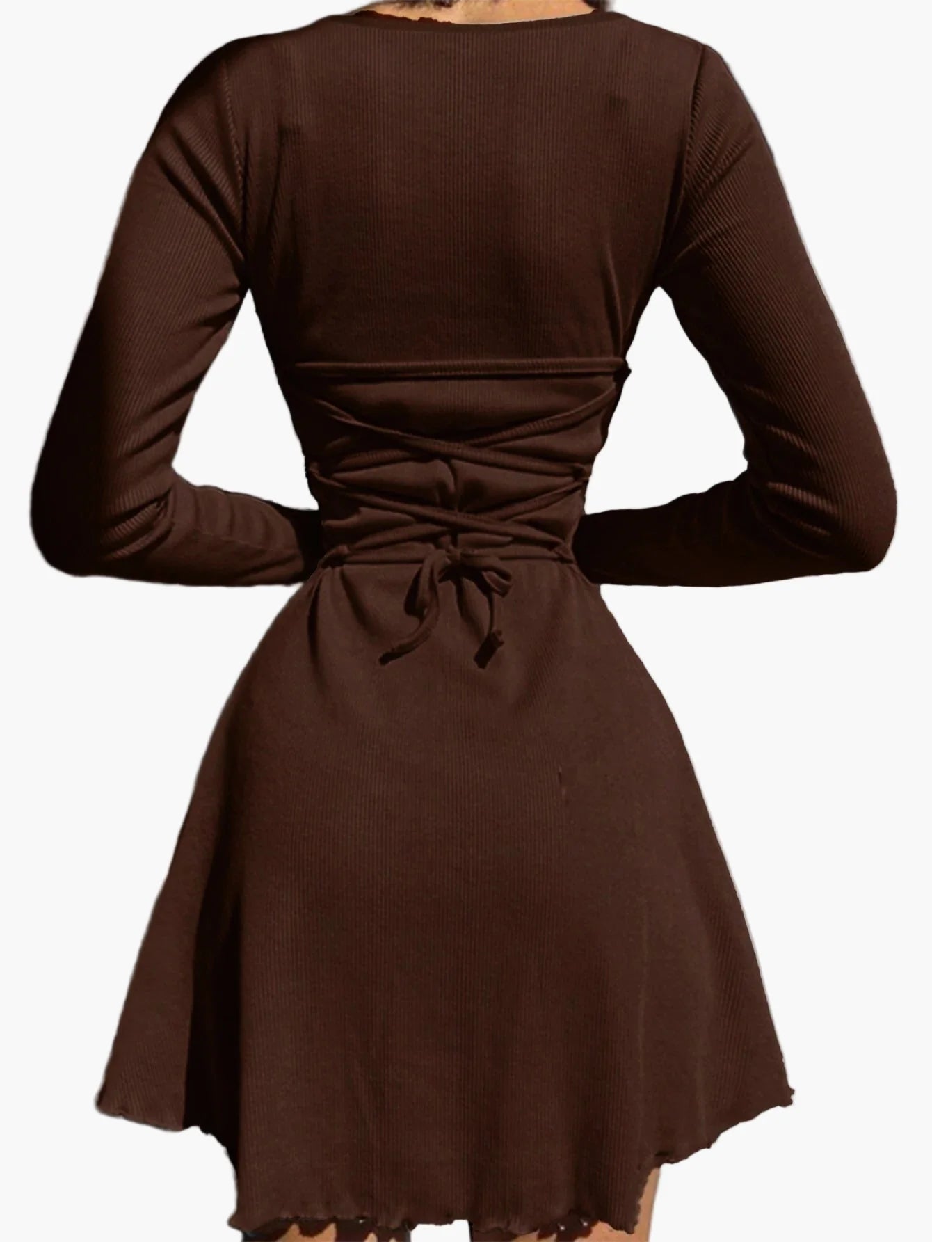 Robe moulante à manches longues style casual pour femme – Élégance quotidienne et silhouette flatteuse