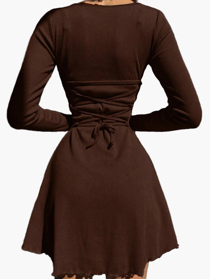 Robe moulante à manches longues style casual pour femme – Élégance quotidienne et silhouette flatteuse
