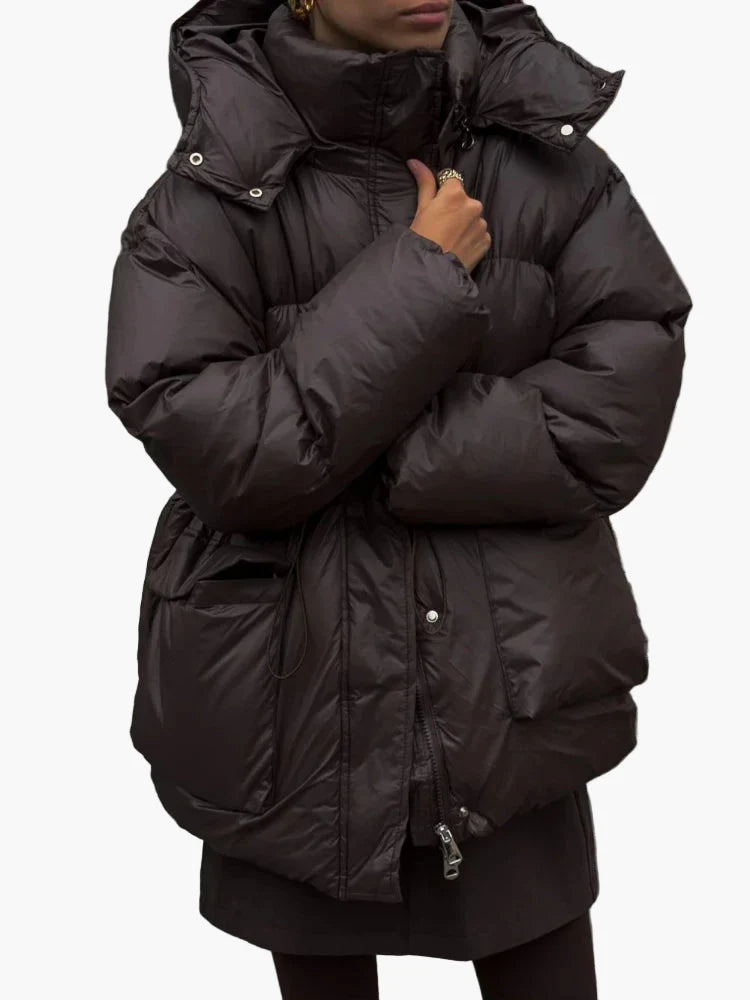 Tykk quiltet dunjakke til kvinder i urban chic afslappet stil