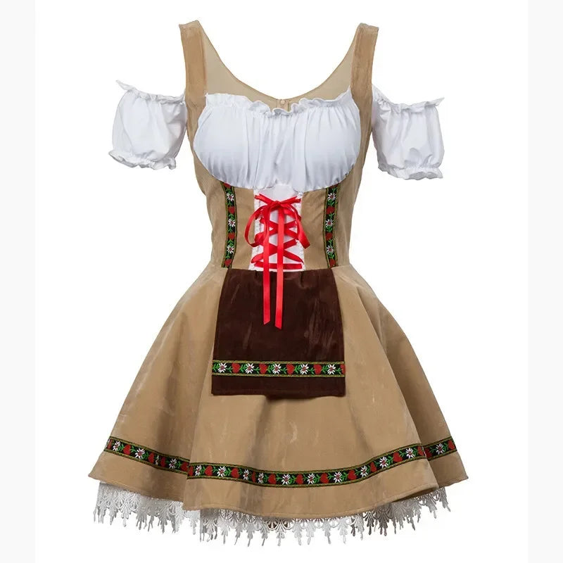 Déguisement Traditionnel Oktoberfest Couple Adulte Homme Femme Beige Marron