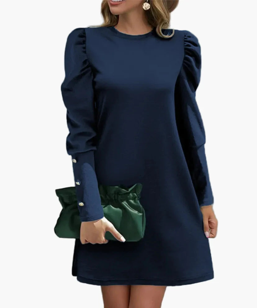 Robe élégante à manches longues bouffantes pour femme – Style chic pour occasions spéciales