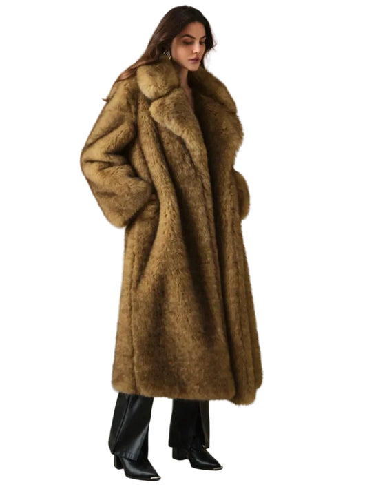 Lang vinterfrakke i vintage-stil til kvinder – Oversize elegance og retro chic look