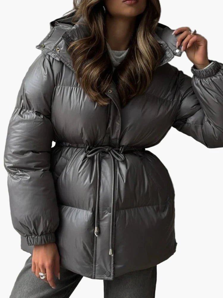 Chaqueta acolchada para mujer corte largo estilo urbano invierno