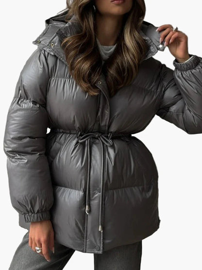 Chaqueta acolchada para mujer corte largo estilo urbano invierno