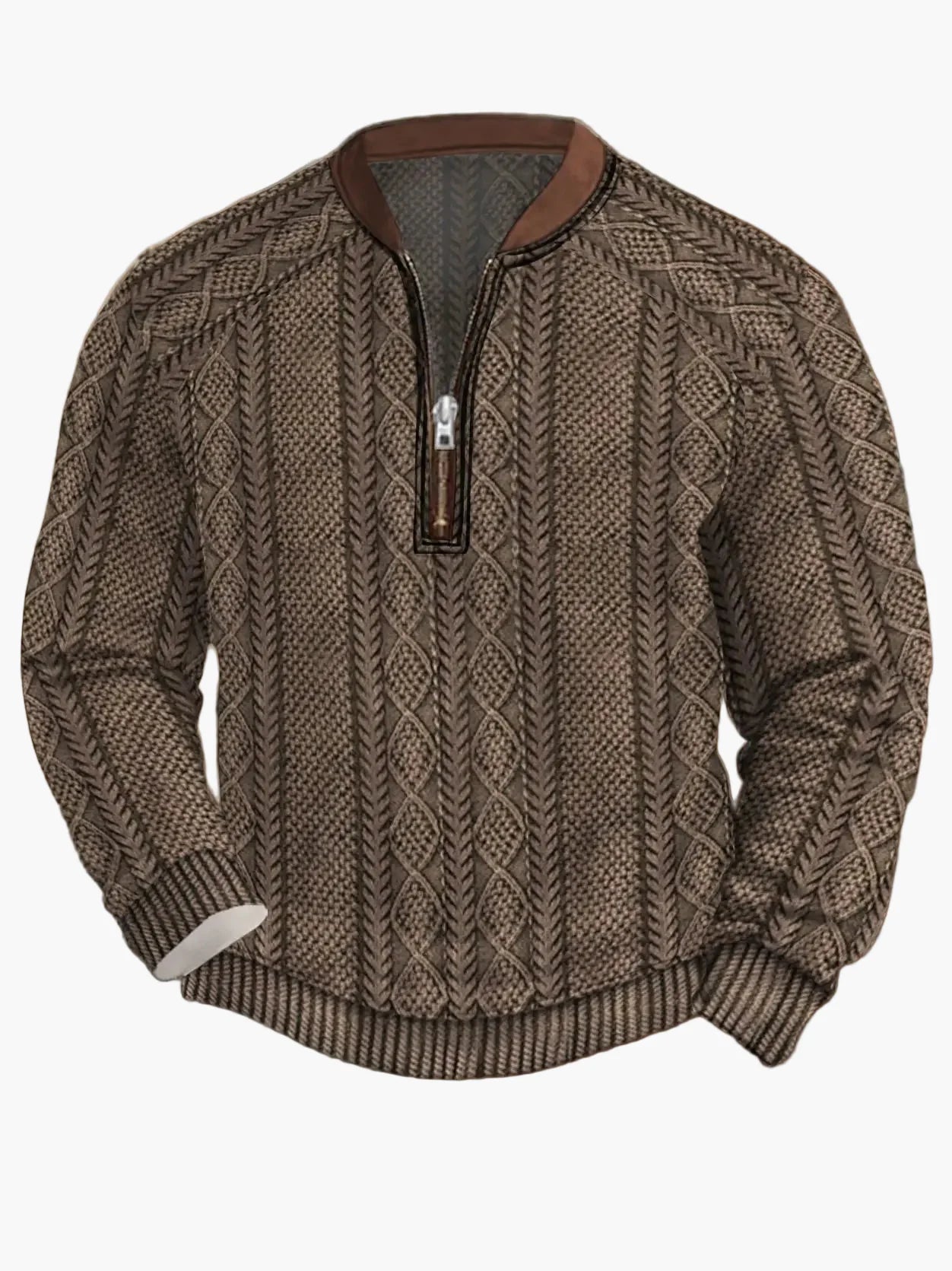 Sweat-shirt homme demi-zip style urbain tendance pour printemps et automne