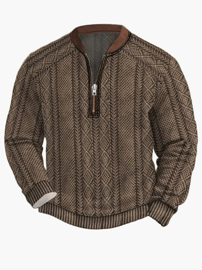 Sweat-shirt homme demi-zip style urbain tendance pour printemps et automne