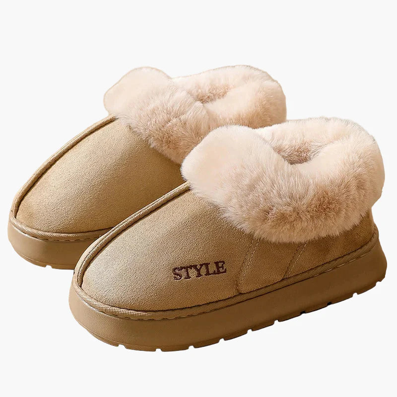 Pantoufles d'intérieur pour femme style bottillon chaud et confortable