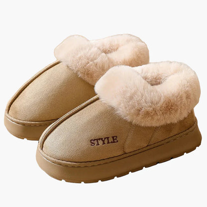 Pantoufles d'intérieur pour femme style bottillon chaud et confortable