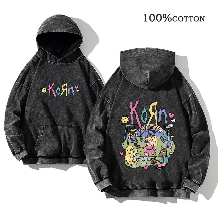 Sweat à Capuche Noir Décontracté à Imprimés Graphiques Variés