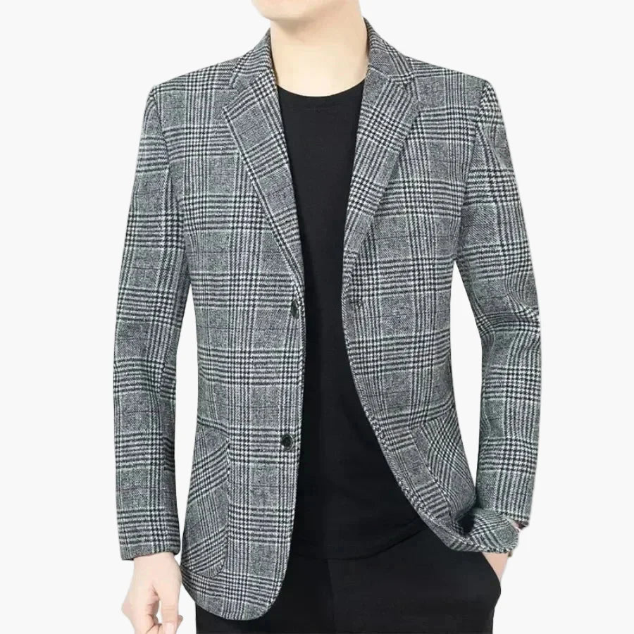 Elegant herrblazer i rutig business casual-stil
