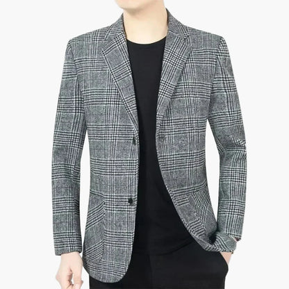 Elegant herrblazer i rutig business casual-stil