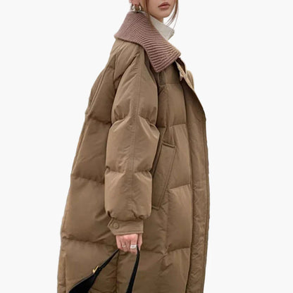 Lange Donsjas Dames Casual Stedelijke Stijl Warme Winter