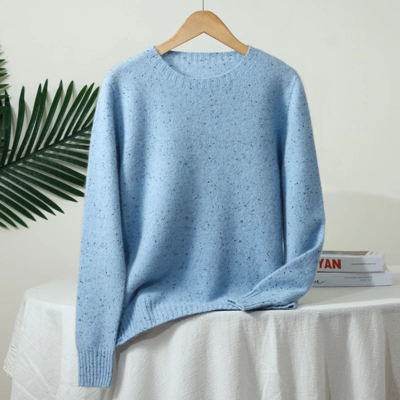 Maglione maculato a maniche lunghe con collo rotondo da uomo o da donna