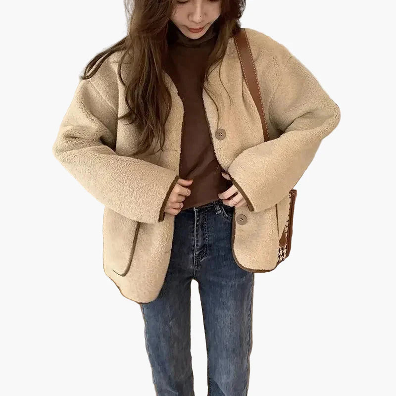 Chaqueta para mujer estilo casual chic otoño invierno - corte oversize de moda