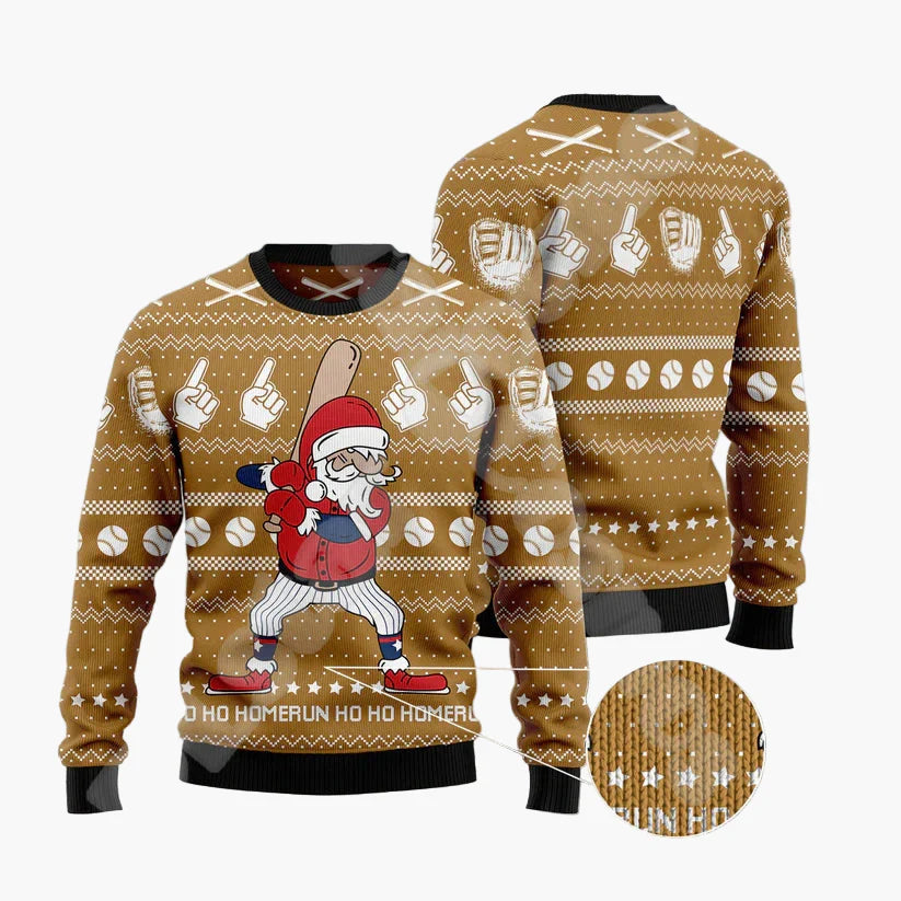 Sweatshirt de Noël Homme Style Humour - Pull Festif Père Noël Drôle sur Cheminée