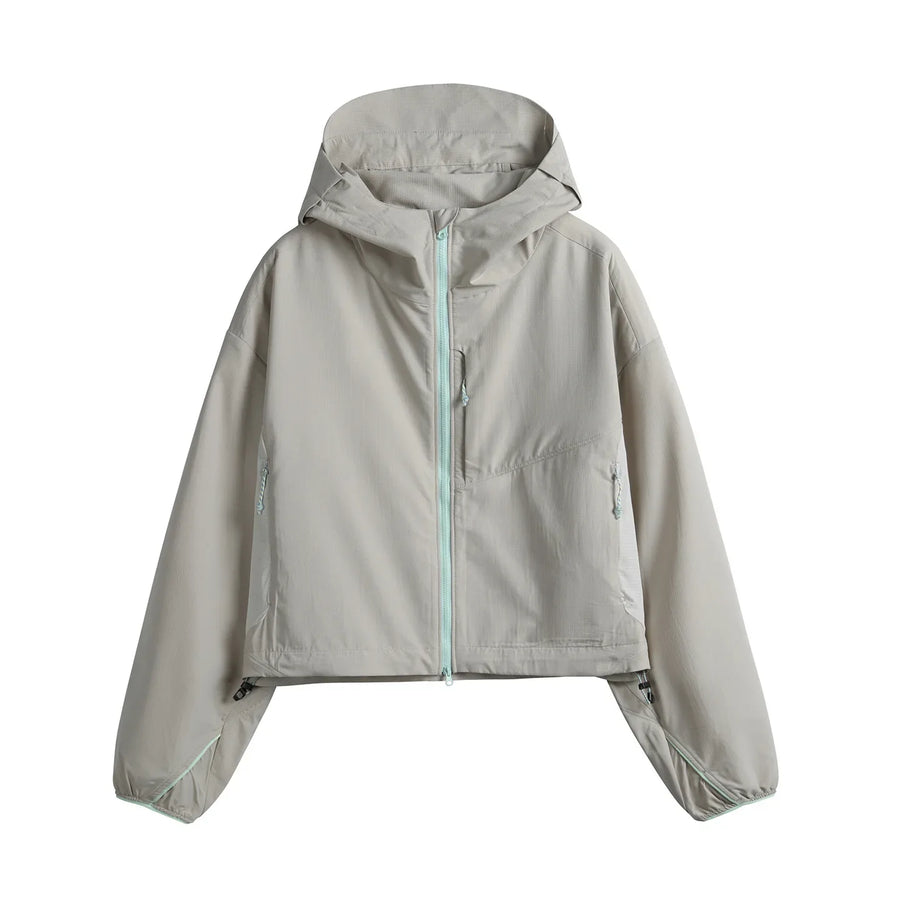 Veste courte à capuche légère pour femme, coloris variés